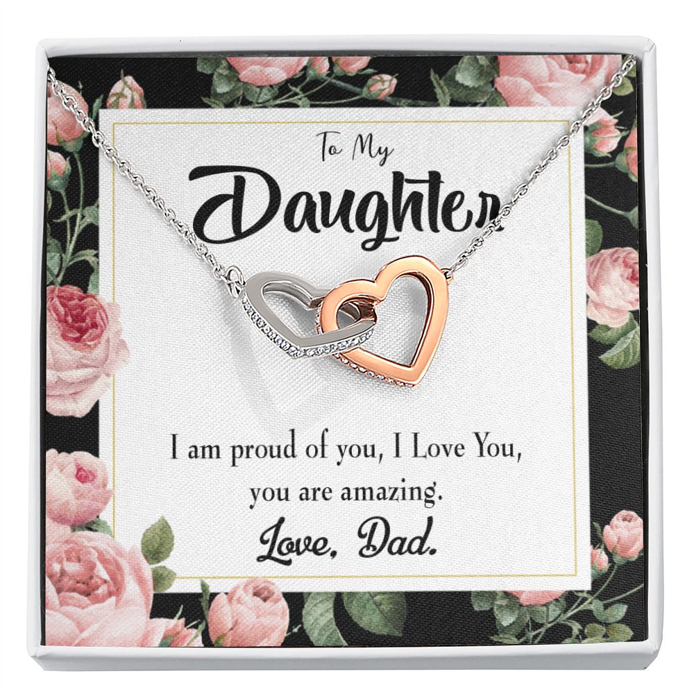To My Daughter Amazing Daughter to Dad Inseparable Necklace-Express Your Love Gifts