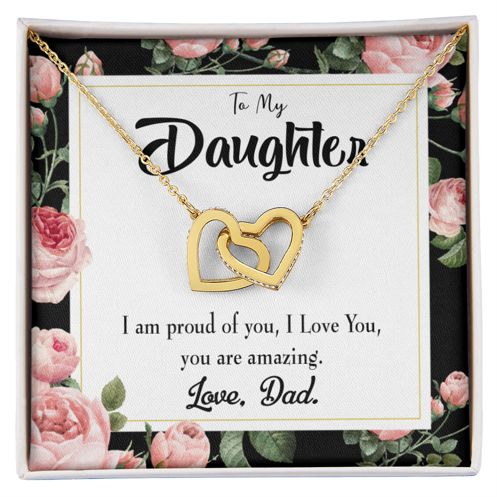 To My Daughter Amazing Daughter to Dad Inseparable Necklace-Express Your Love Gifts