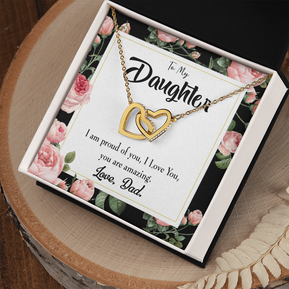 To My Daughter Amazing Daughter to Dad Inseparable Necklace-Express Your Love Gifts