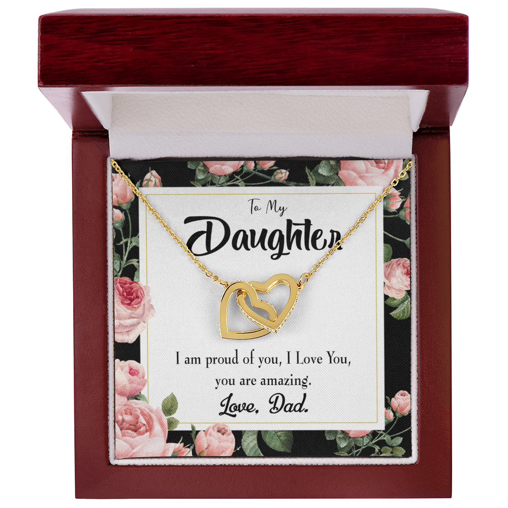 To My Daughter Amazing Daughter to Dad Inseparable Necklace-Express Your Love Gifts
