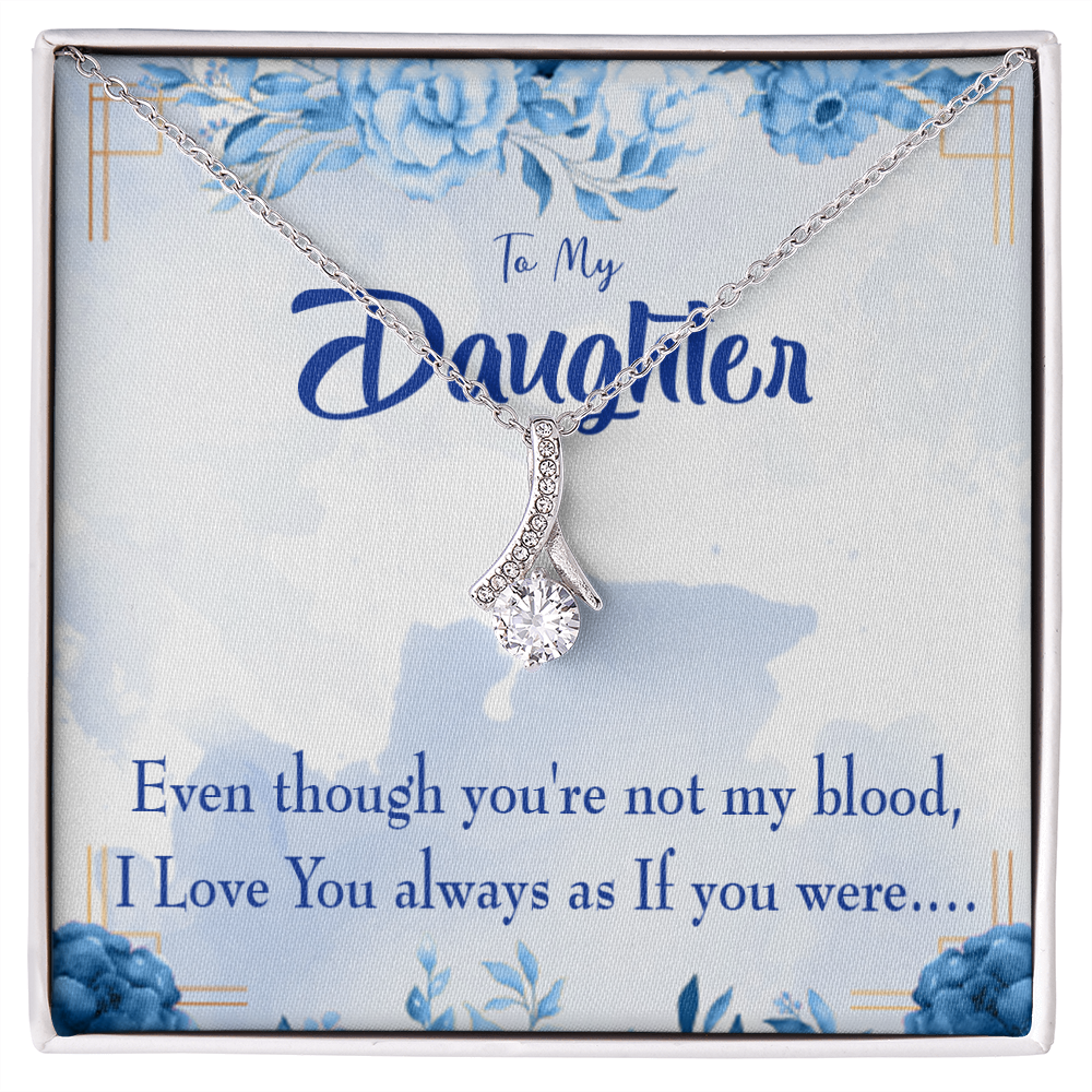To My Daughter As If You Were my Daughter Alluring Ribbon Necklace Message Card-Express Your Love Gifts