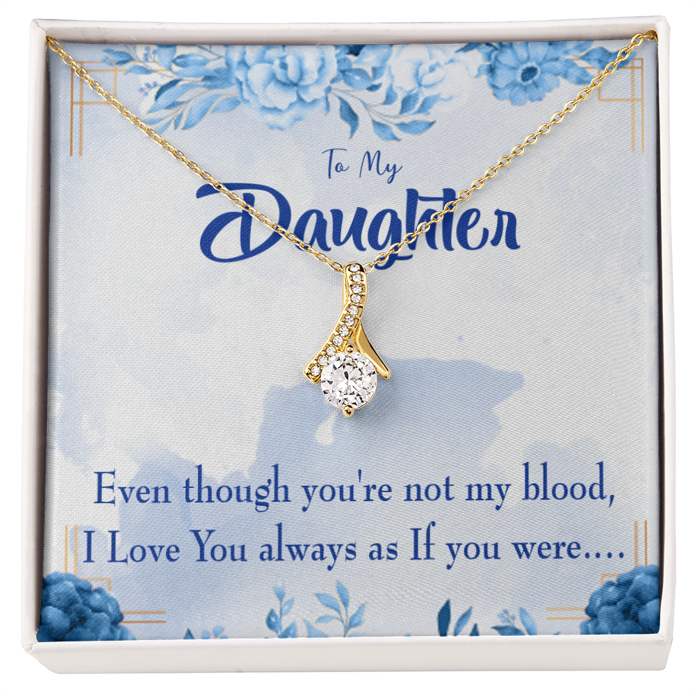 To My Daughter As If You Were my Daughter Alluring Ribbon Necklace Message Card-Express Your Love Gifts