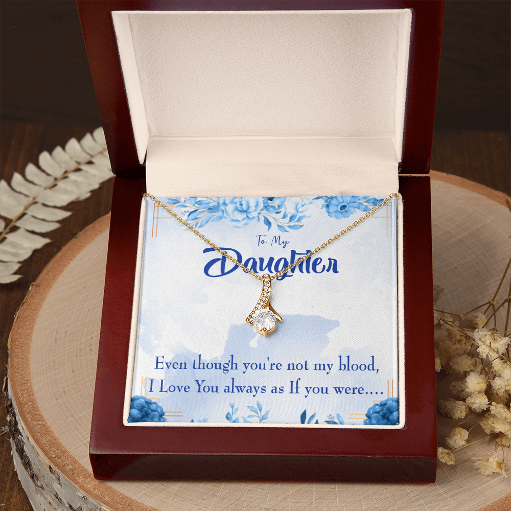 To My Daughter As If You Were my Daughter Alluring Ribbon Necklace Message Card-Express Your Love Gifts