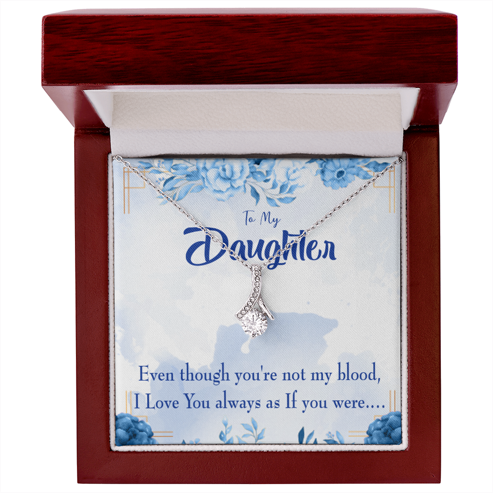To My Daughter As If You Were my Daughter Alluring Ribbon Necklace Message Card-Express Your Love Gifts