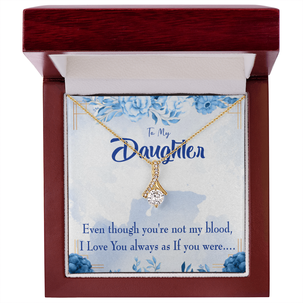 To My Daughter As If You Were my Daughter Alluring Ribbon Necklace Message Card-Express Your Love Gifts