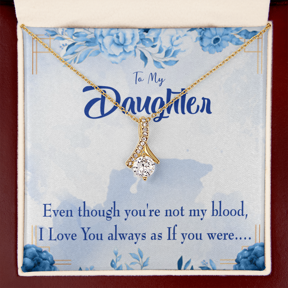 To My Daughter As If You Were my Daughter Alluring Ribbon Necklace Message Card-Express Your Love Gifts