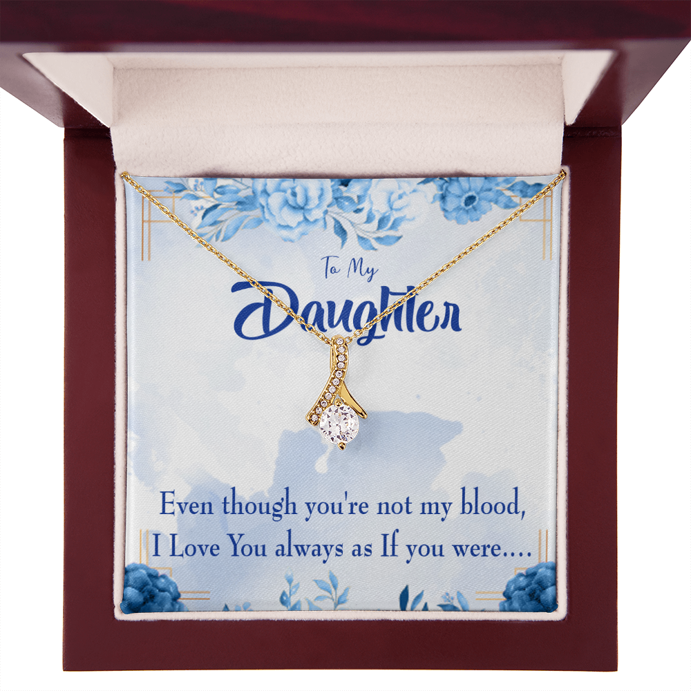 To My Daughter As If You Were my Daughter Alluring Ribbon Necklace Message Card-Express Your Love Gifts
