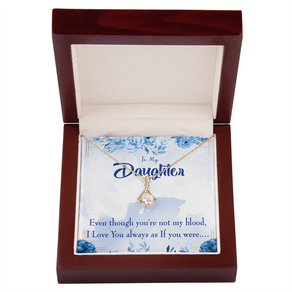 To My Daughter As If You Were my Daughter Alluring Ribbon Necklace Message Card-Express Your Love Gifts