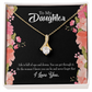 To My Daughter Be Strong Alluring Ribbon Necklace Message Card-Express Your Love Gifts