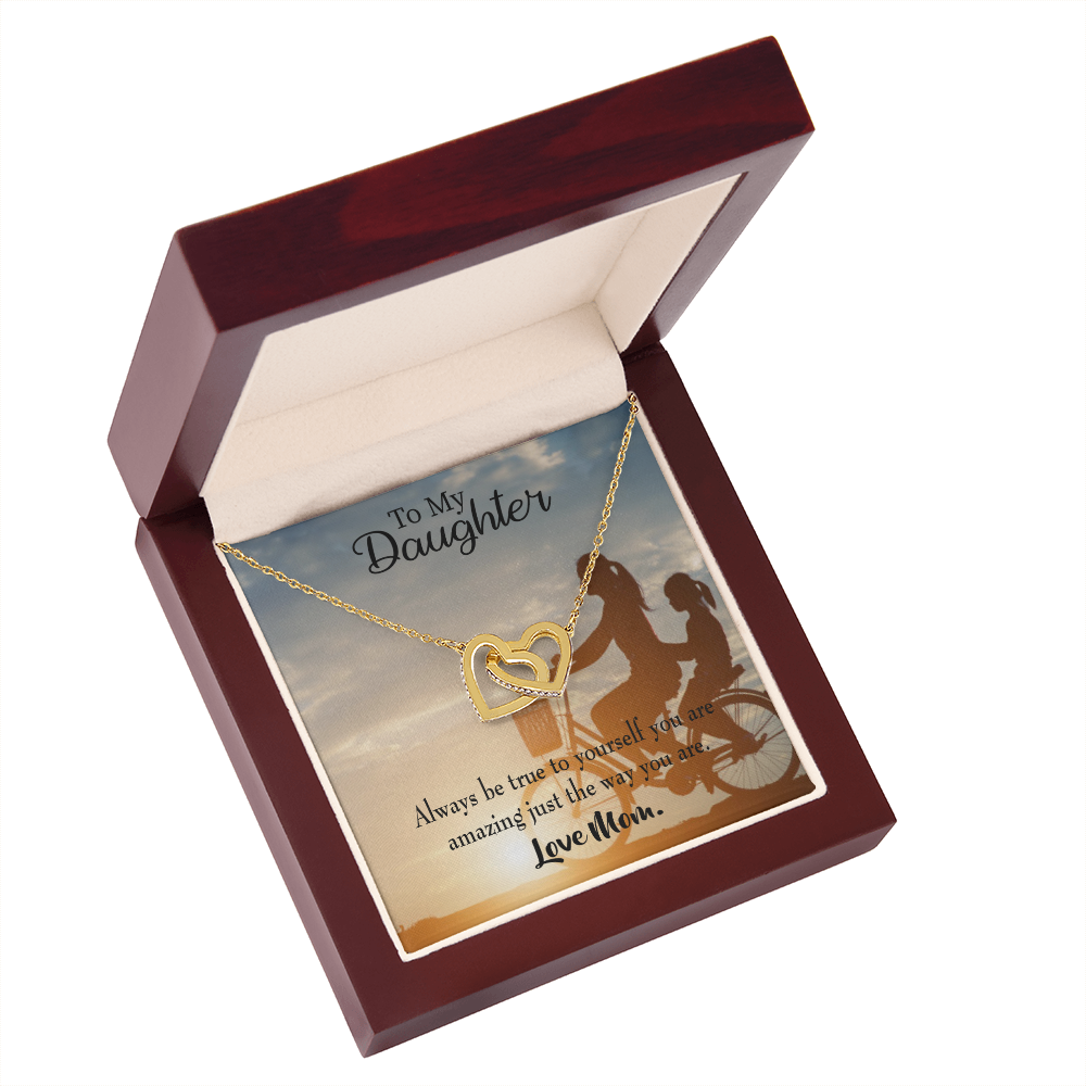 To My Daughter Be True to Yourself From Mom Inseparable Necklace-Express Your Love Gifts