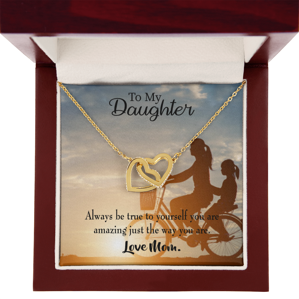 To My Daughter Be True to Yourself From Mom Inseparable Necklace-Express Your Love Gifts