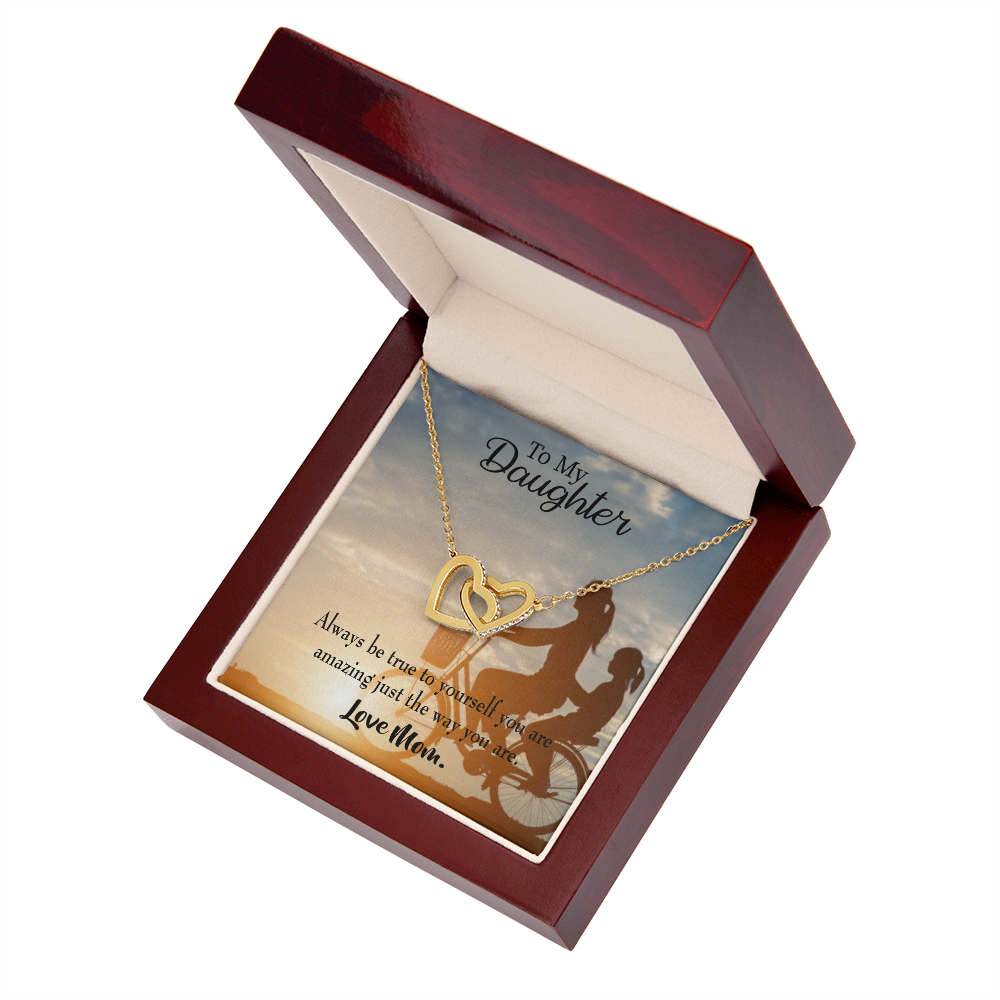 To My Daughter Be True to Yourself From Mom Inseparable Necklace-Express Your Love Gifts
