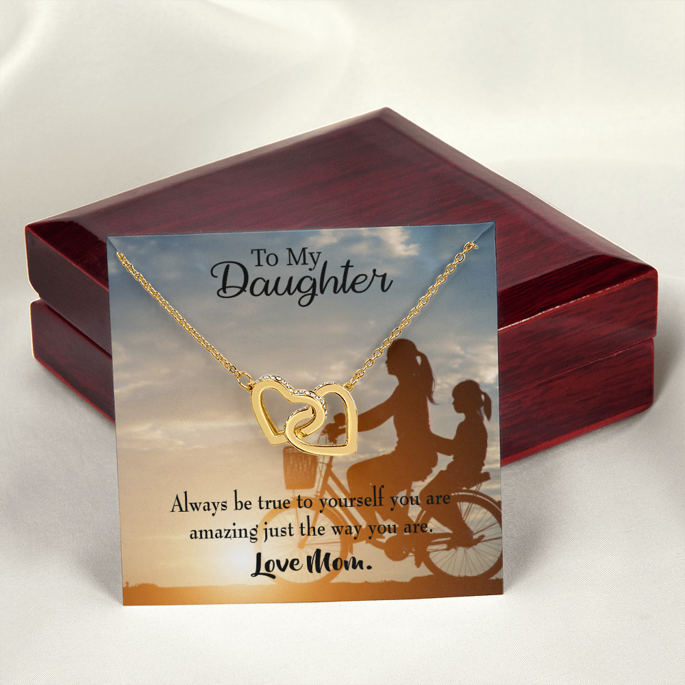 To My Daughter Be True to Yourself From Mom Inseparable Necklace-Express Your Love Gifts