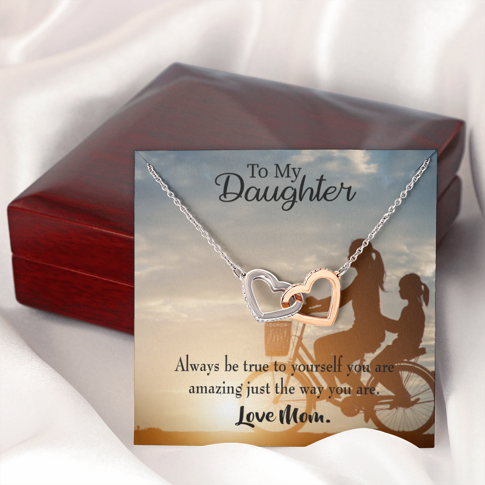 To My Daughter Be True to Yourself From Mom Inseparable Necklace-Express Your Love Gifts