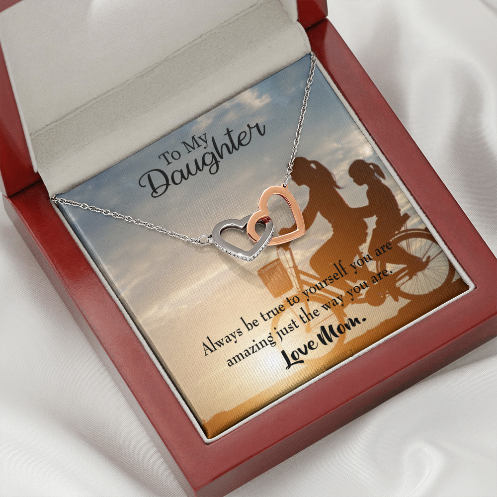 To My Daughter Be True to Yourself From Mom Inseparable Necklace-Express Your Love Gifts