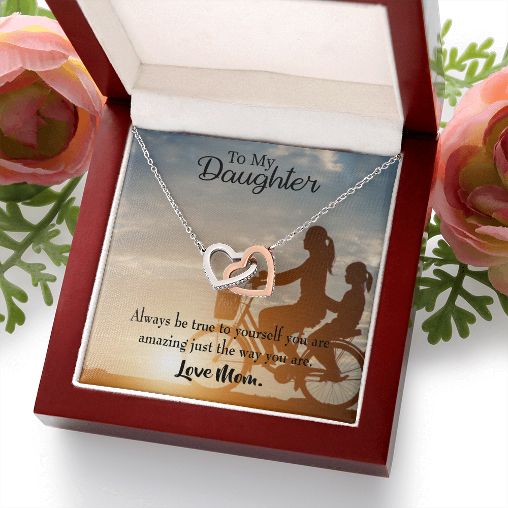 To My Daughter Be True to Yourself From Mom Inseparable Necklace-Express Your Love Gifts