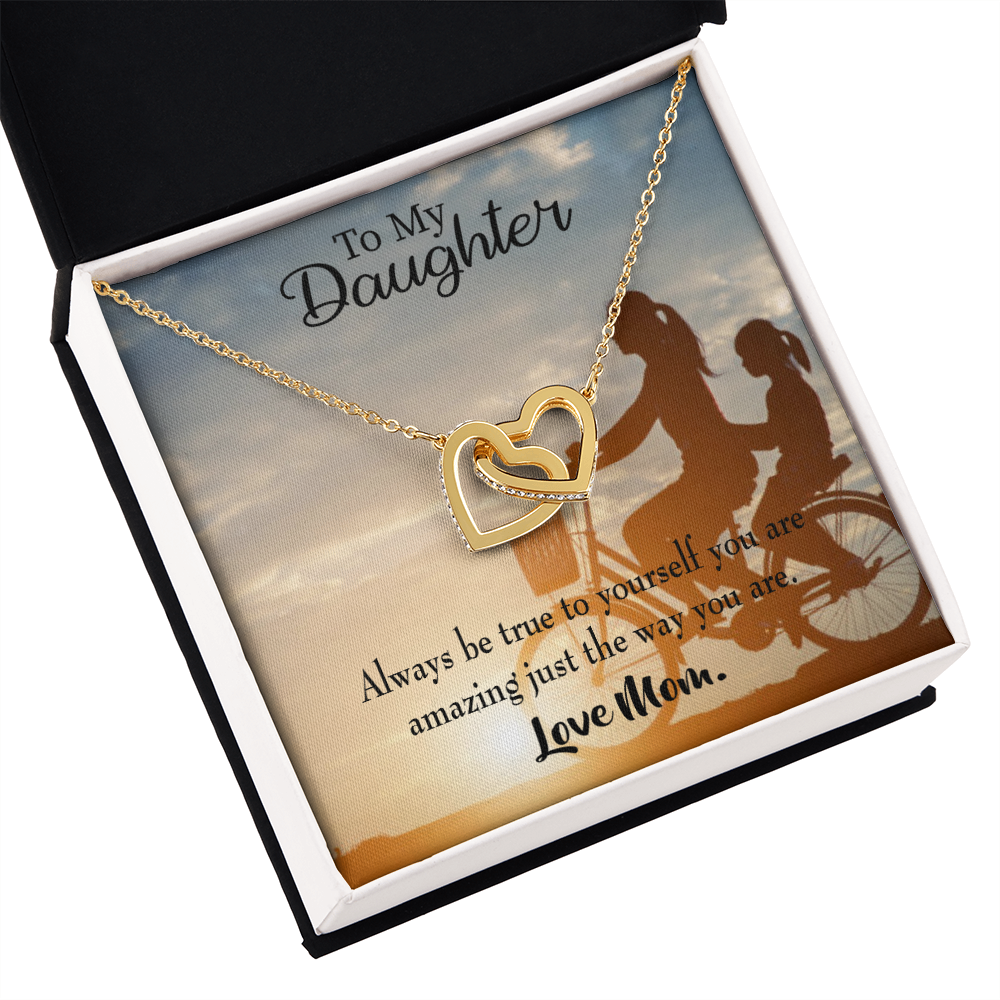 To My Daughter Be True to Yourself From Mom Inseparable Necklace-Express Your Love Gifts
