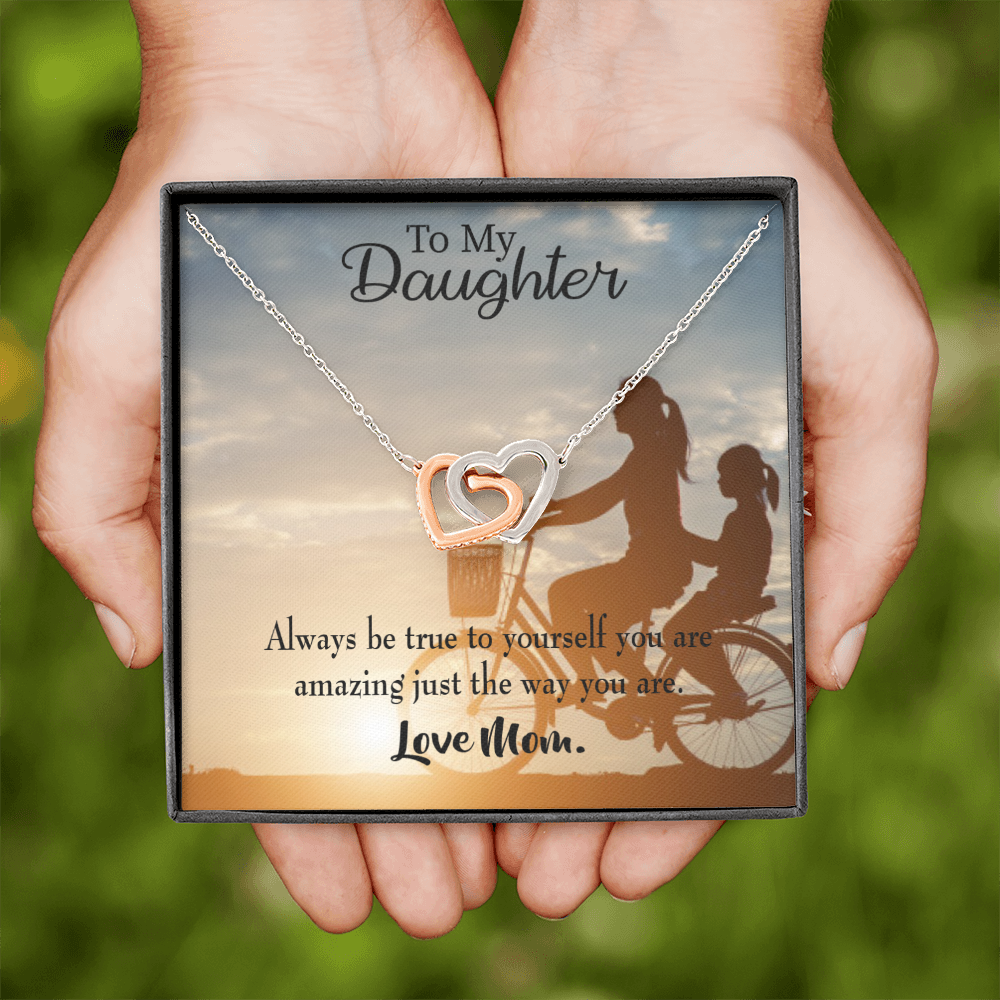 To My Daughter Be True to Yourself From Mom Inseparable Necklace-Express Your Love Gifts