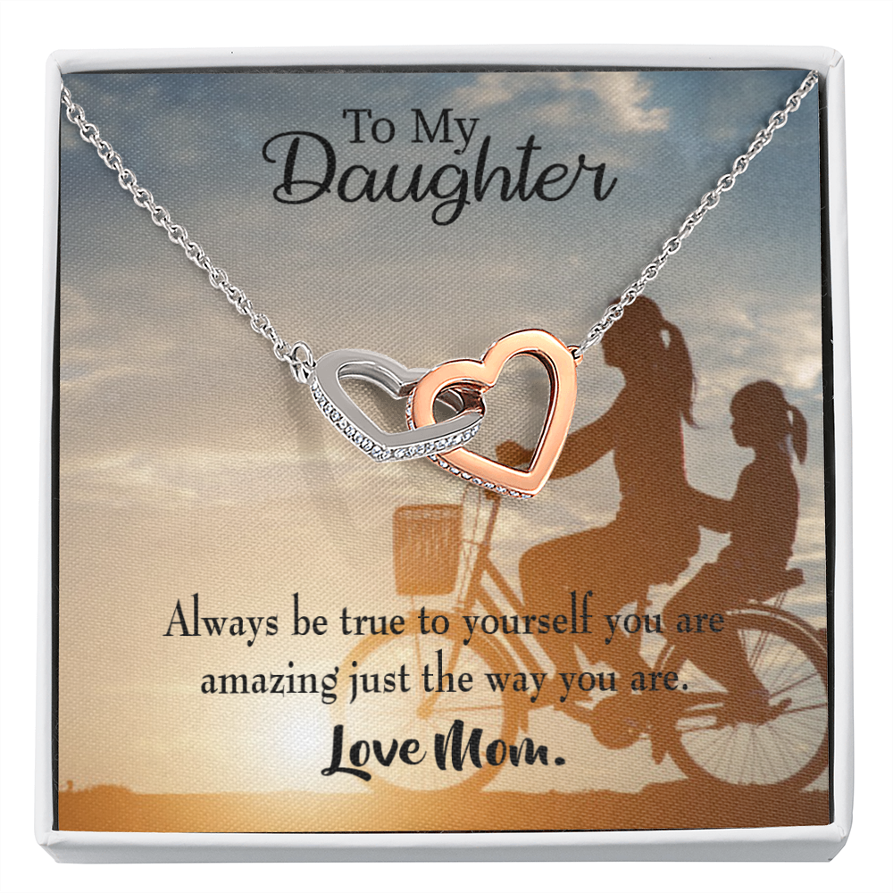 To My Daughter Be True to Yourself From Mom Inseparable Necklace-Express Your Love Gifts