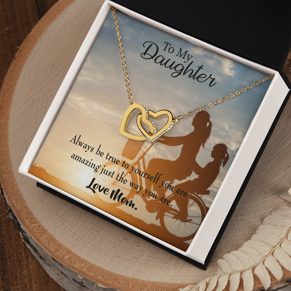 To My Daughter Be True to Yourself From Mom Inseparable Necklace-Express Your Love Gifts