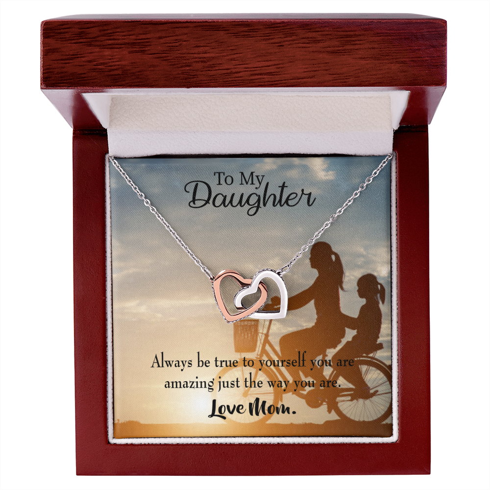 To My Daughter Be True to Yourself From Mom Inseparable Necklace-Express Your Love Gifts
