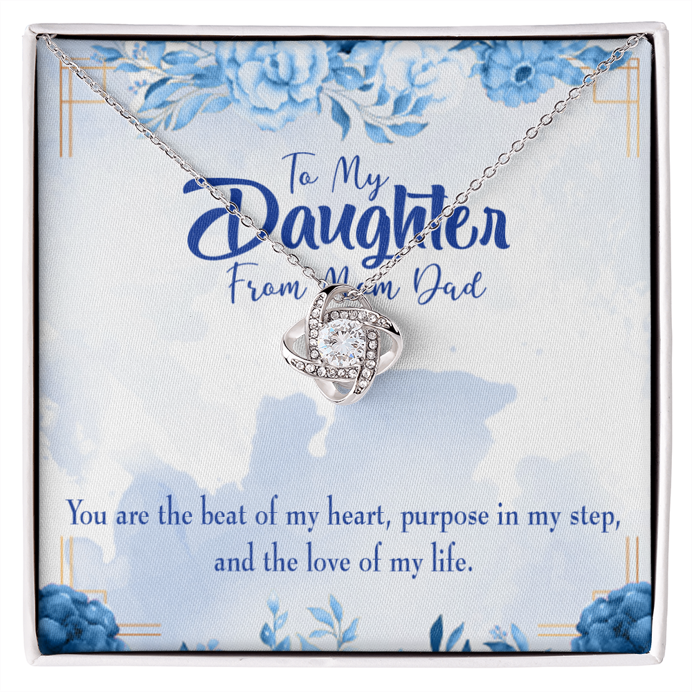 To My Daughter Beat of My Heart Infinity Knot Necklace Message Card-Express Your Love Gifts