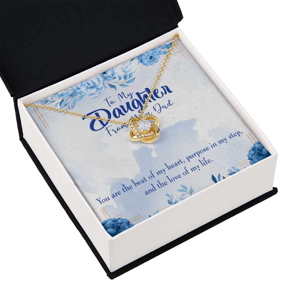 To My Daughter Beat of My Heart Infinity Knot Necklace Message Card-Express Your Love Gifts