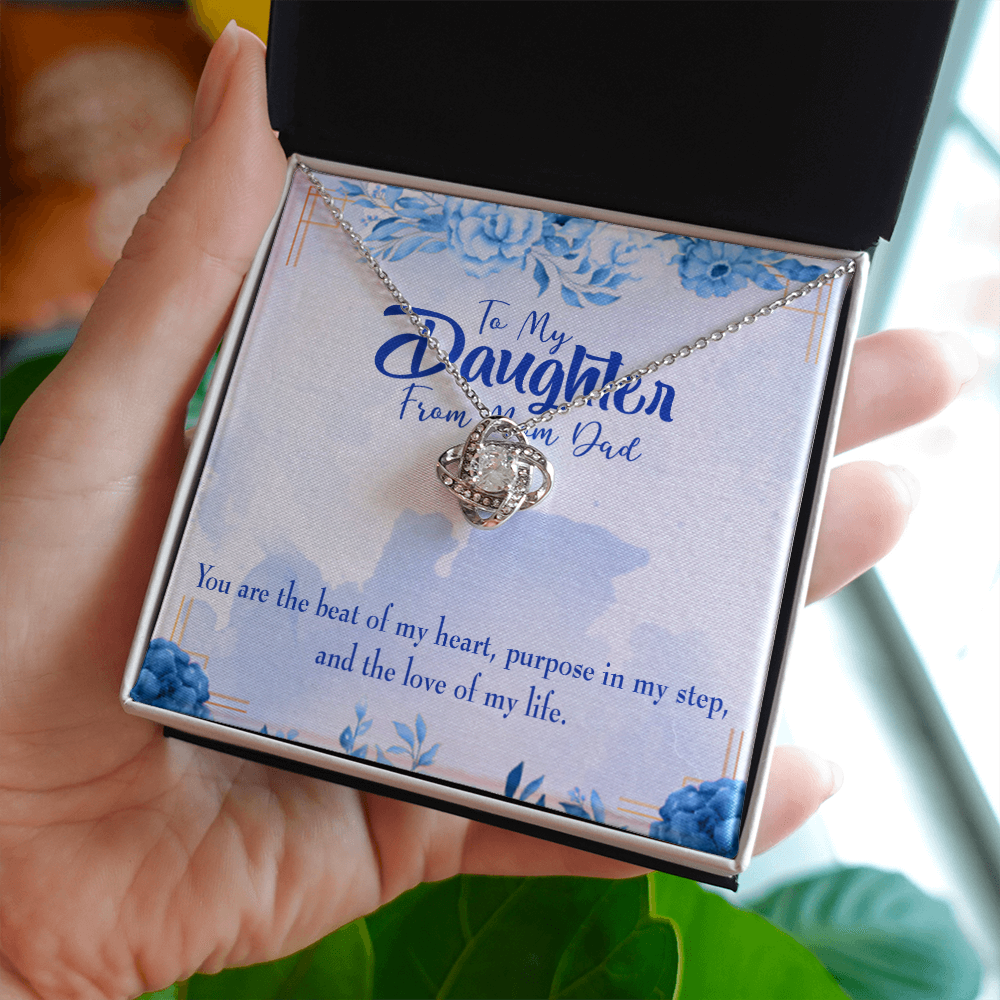 To My Daughter Beat of My Heart Infinity Knot Necklace Message Card-Express Your Love Gifts