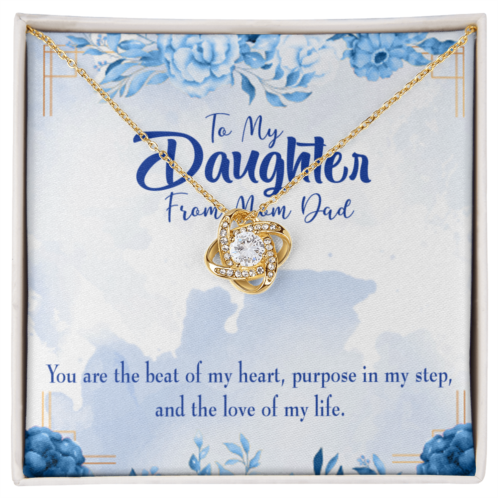 To My Daughter Beat of My Heart Infinity Knot Necklace Message Card-Express Your Love Gifts