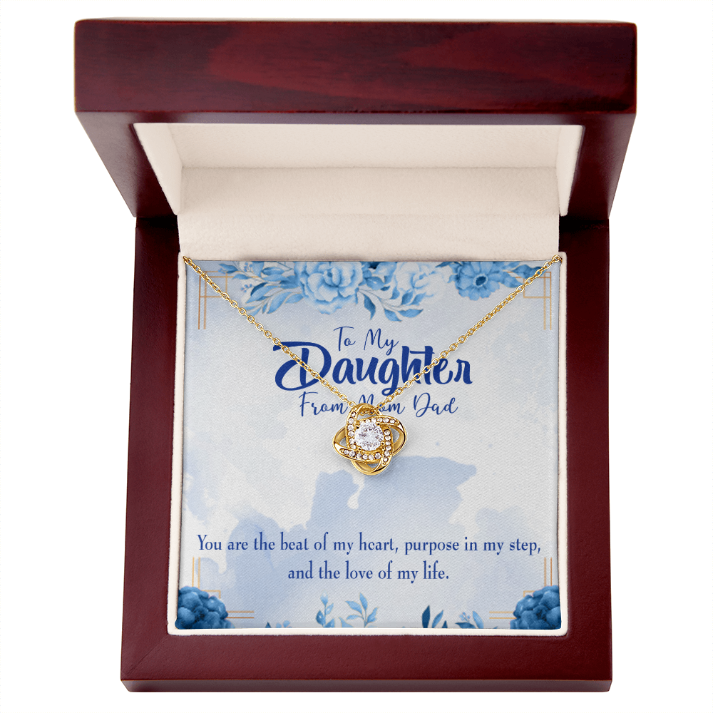 To My Daughter Beat of My Heart Infinity Knot Necklace Message Card-Express Your Love Gifts