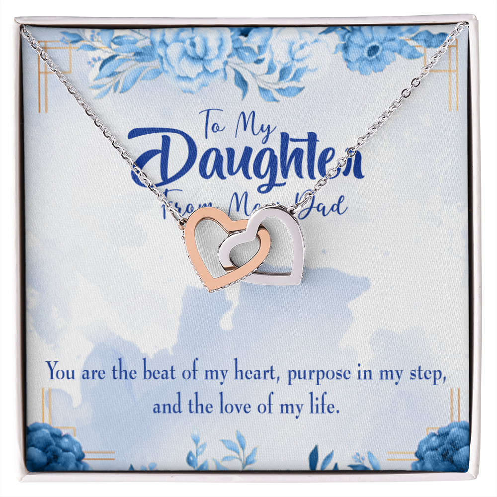 To My Daughter Beat of my Heart Inseparable Necklace-Express Your Love Gifts
