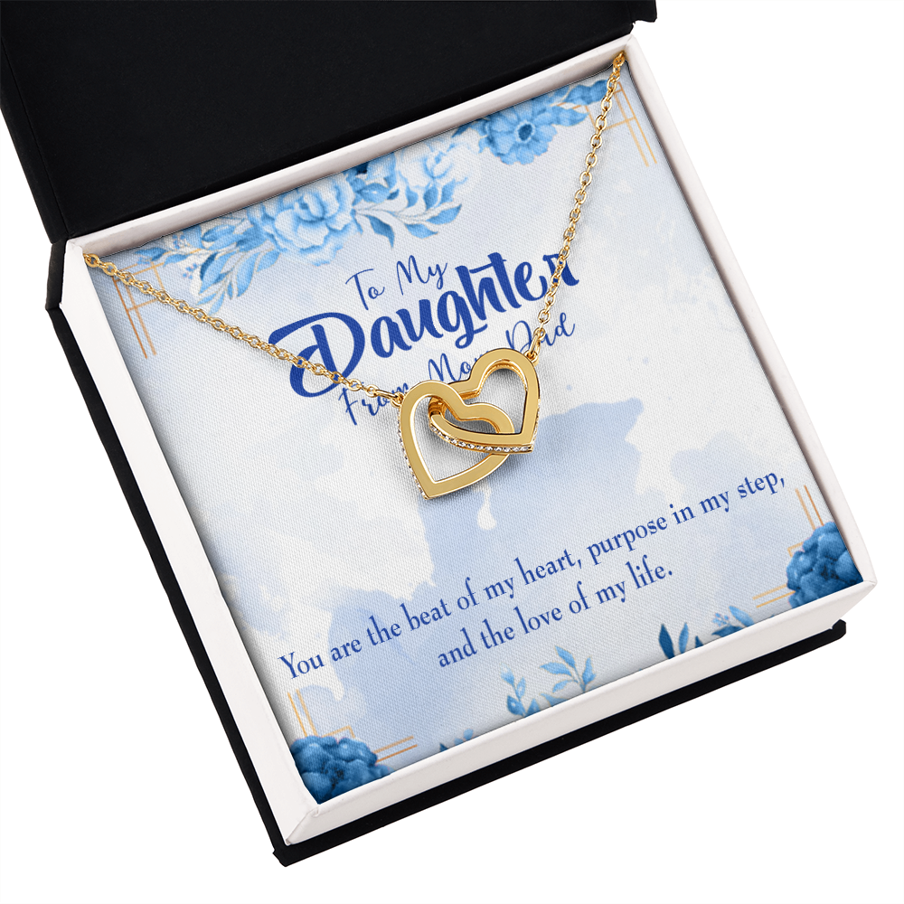 To My Daughter Beat of my Heart Inseparable Necklace-Express Your Love Gifts
