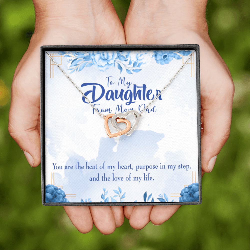 To My Daughter Beat of my Heart Inseparable Necklace-Express Your Love Gifts