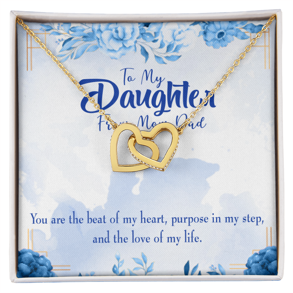 To My Daughter Beat of my Heart Inseparable Necklace-Express Your Love Gifts
