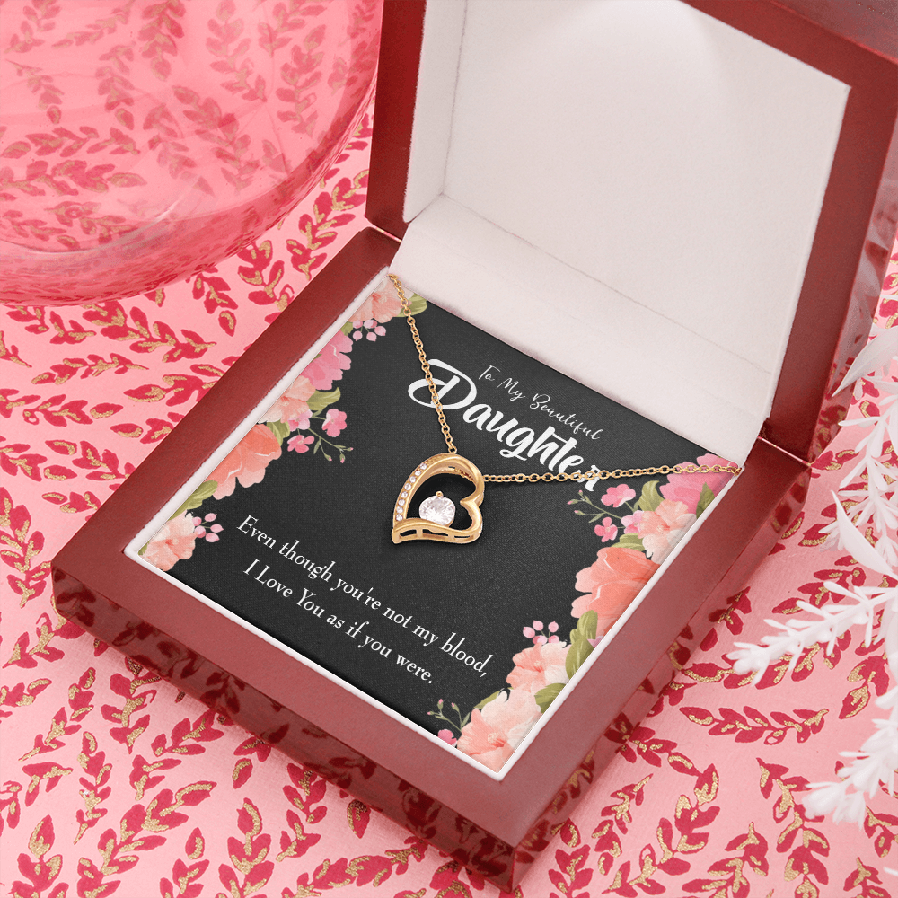 To My Daughter Beautiful Daughter Forever Necklace w Message Card-Express Your Love Gifts