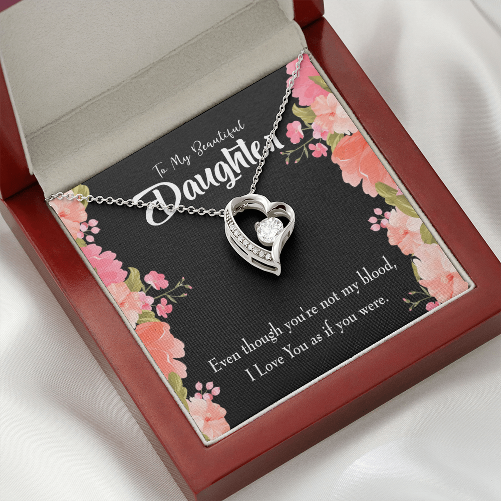 To My Daughter Beautiful Daughter Forever Necklace w Message Card-Express Your Love Gifts