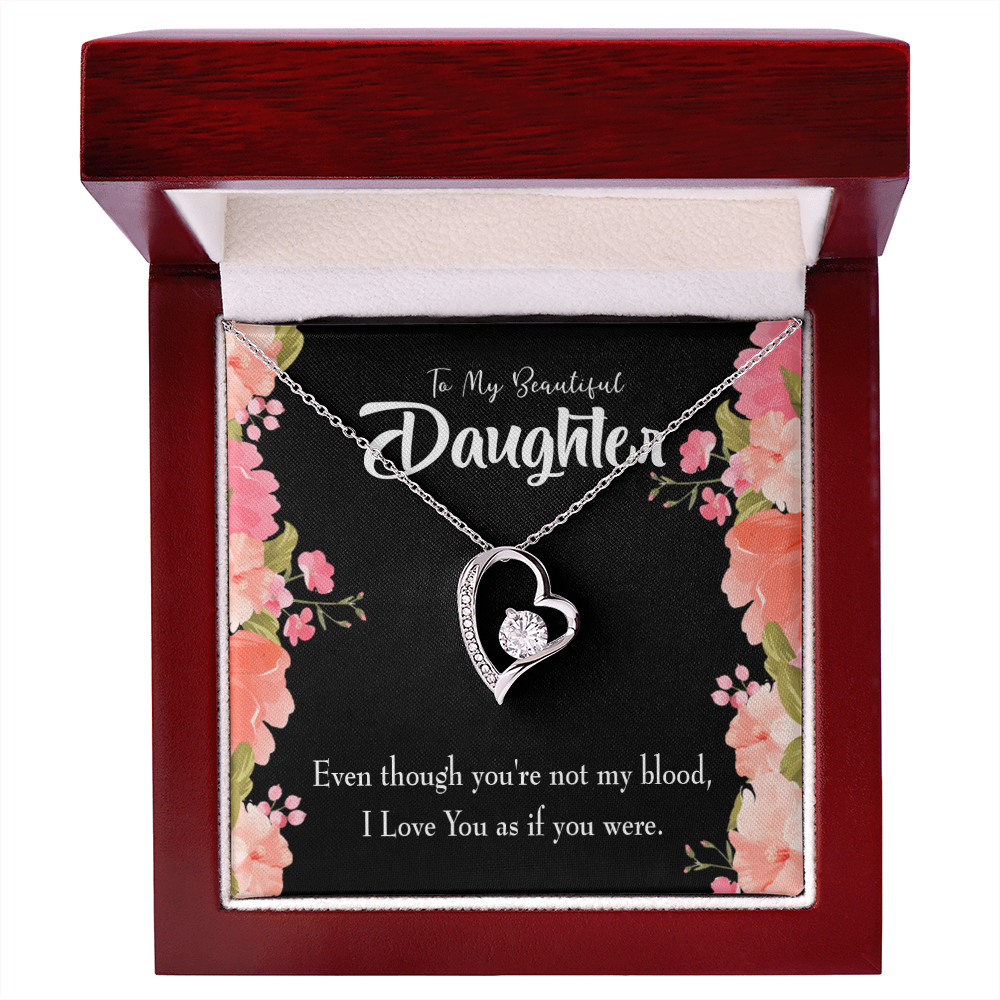 To My Daughter Beautiful Daughter Forever Necklace w Message Card-Express Your Love Gifts