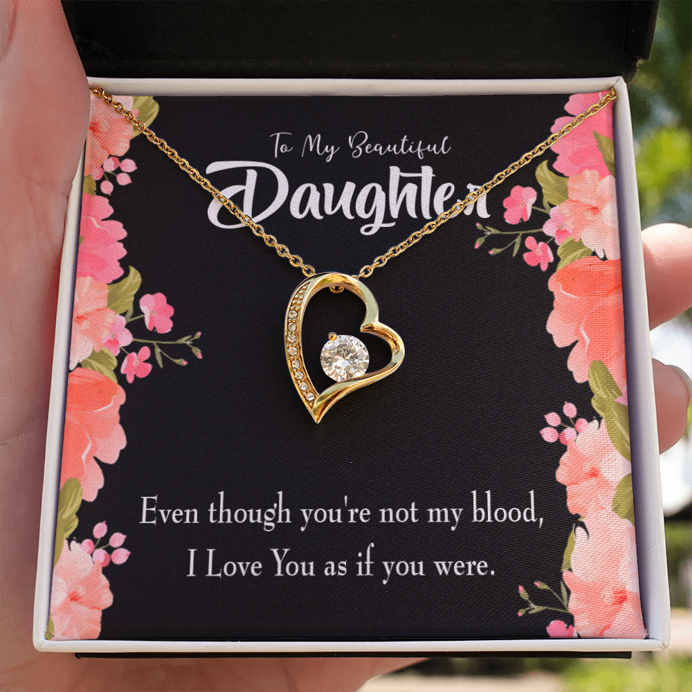 To My Daughter Beautiful Daughter Forever Necklace w Message Card-Express Your Love Gifts