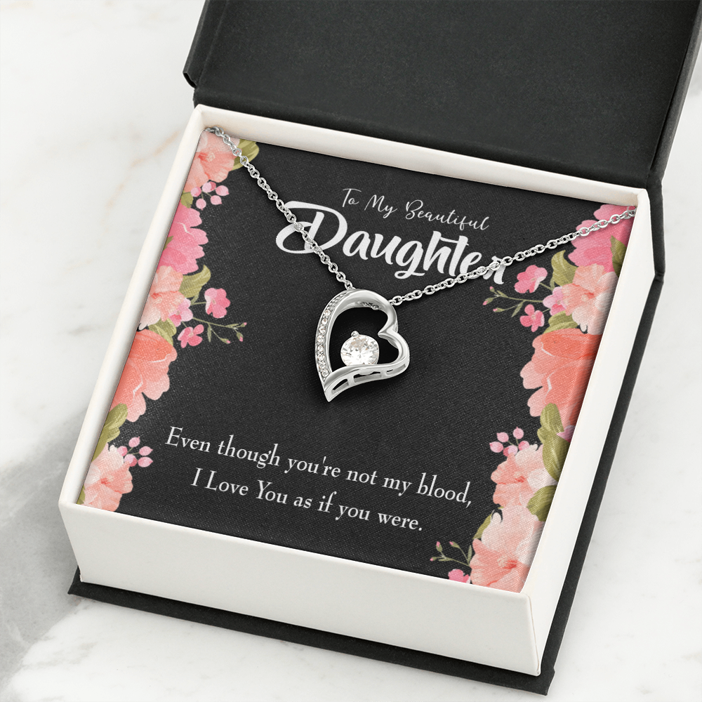 To My Daughter Beautiful Daughter Forever Necklace w Message Card-Express Your Love Gifts