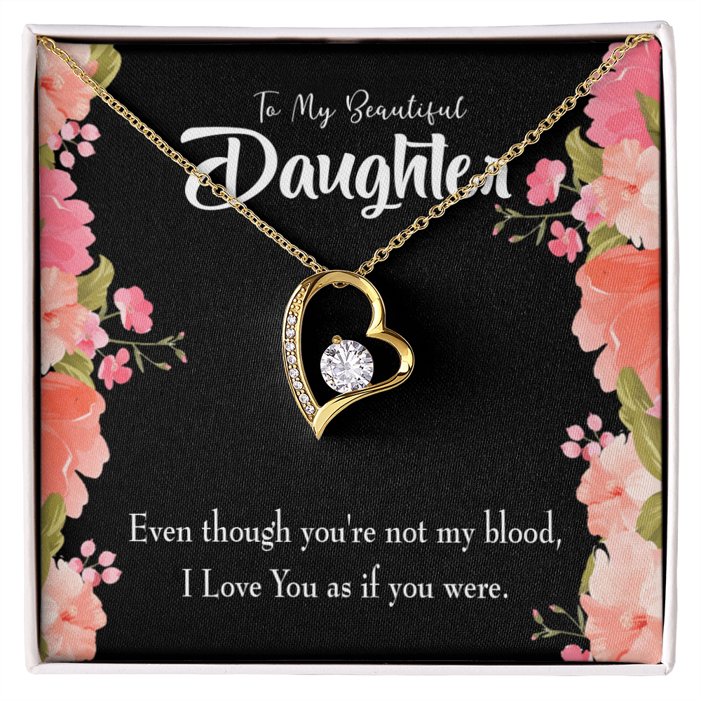 To My Daughter Beautiful Daughter Forever Necklace w Message Card-Express Your Love Gifts
