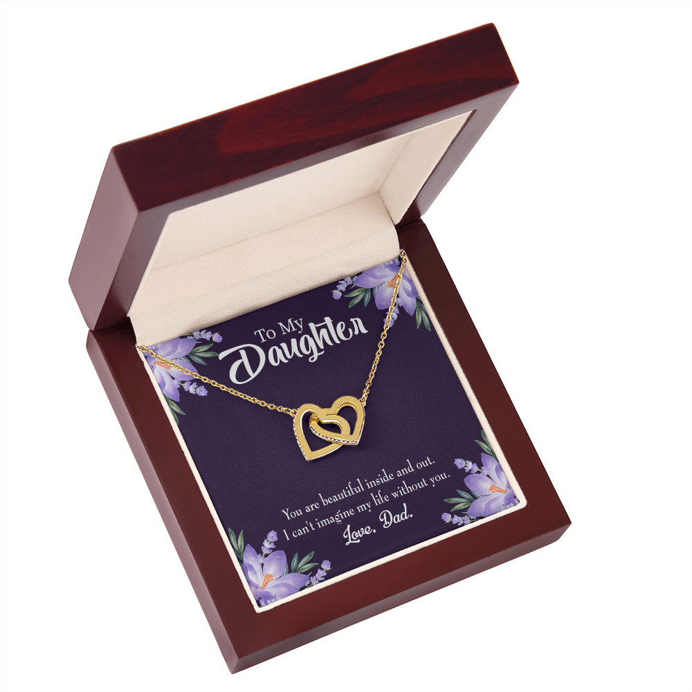 To My Daughter Beautiful Inside and Out From Dad Inseparable Necklace-Express Your Love Gifts