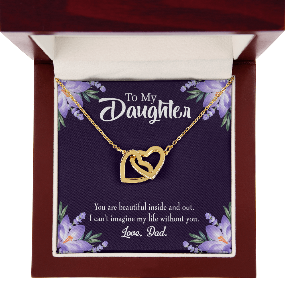 To My Daughter Beautiful Inside and Out From Dad Inseparable Necklace-Express Your Love Gifts