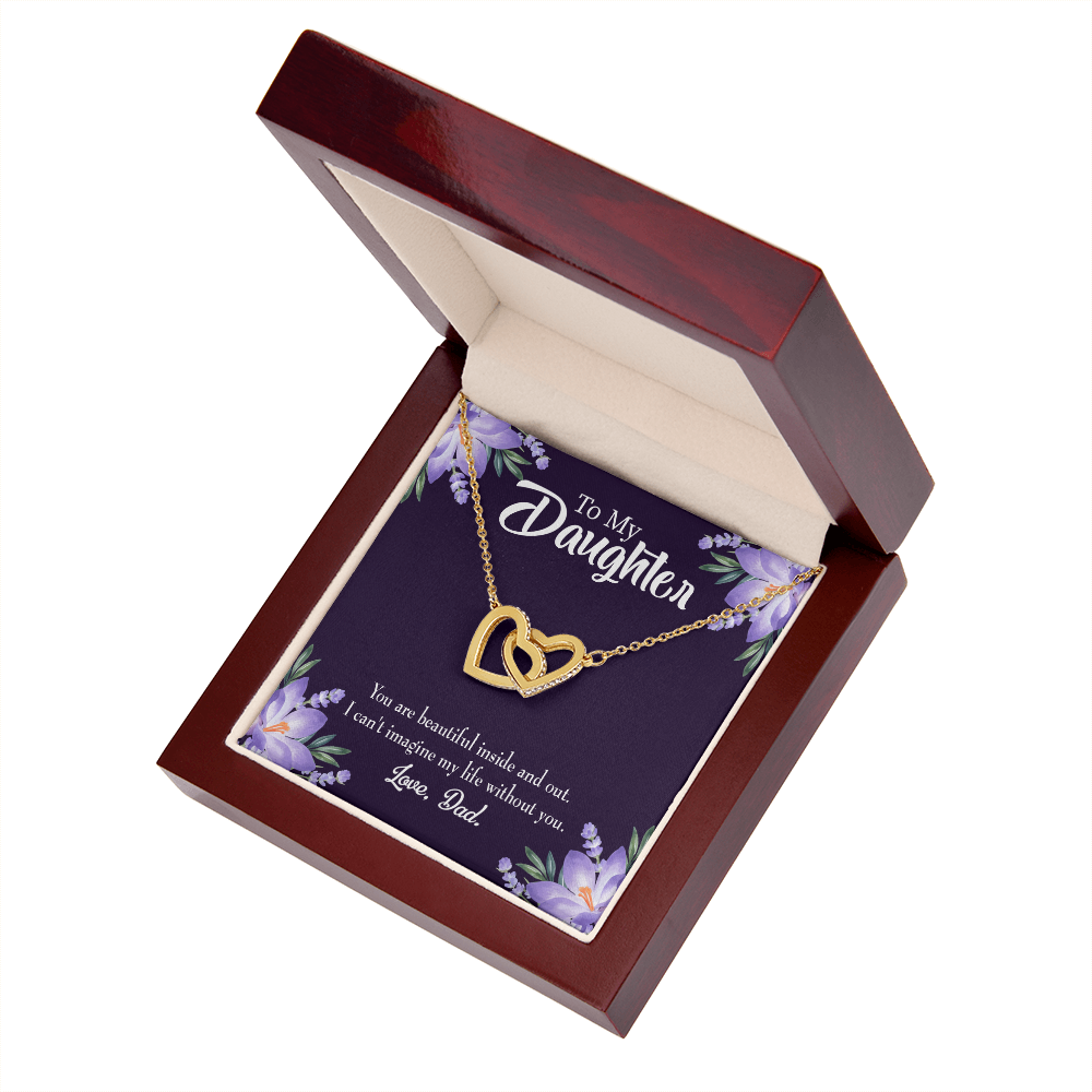 To My Daughter Beautiful Inside and Out From Dad Inseparable Necklace-Express Your Love Gifts