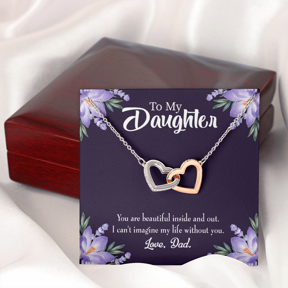 To My Daughter Beautiful Inside and Out From Dad Inseparable Necklace-Express Your Love Gifts