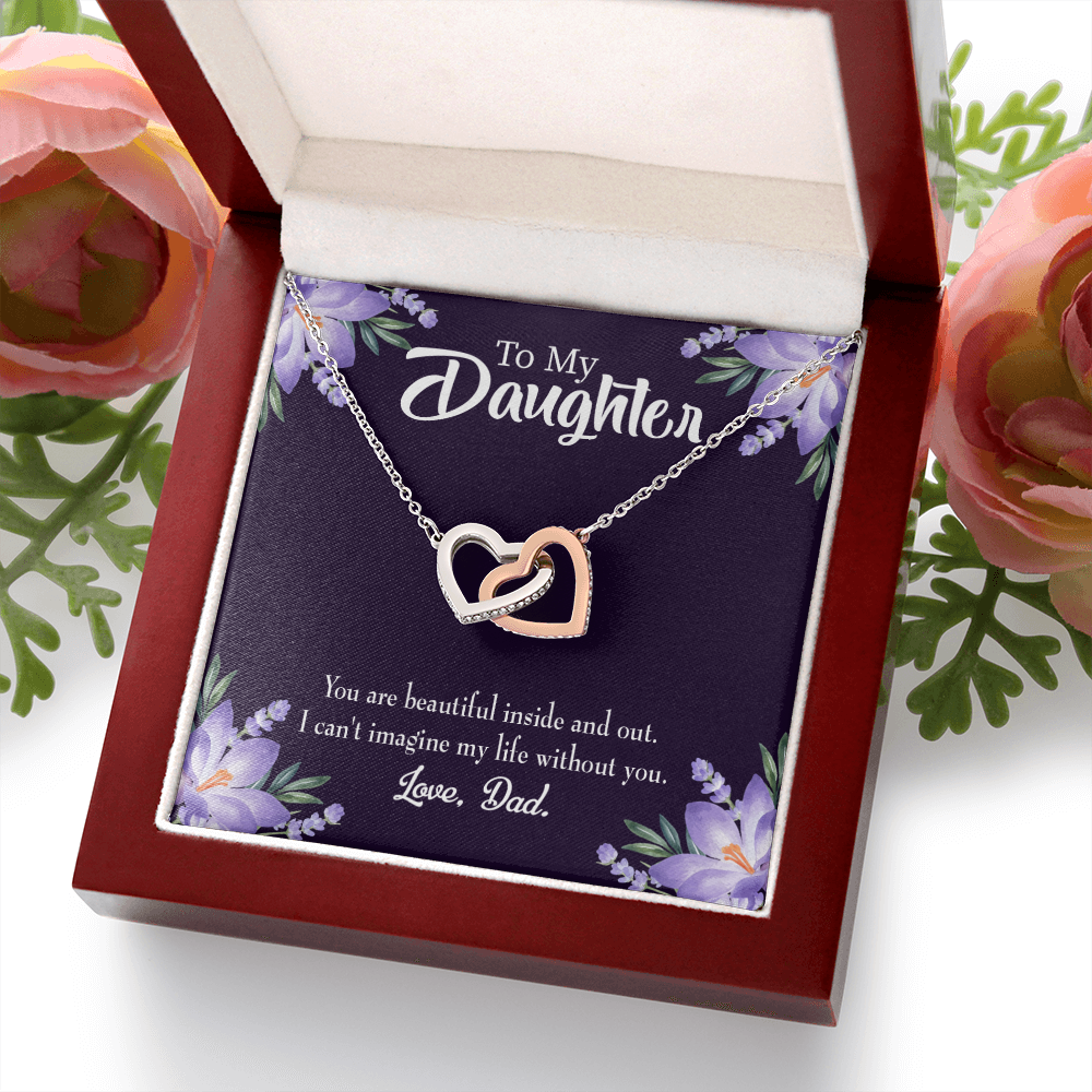 To My Daughter Beautiful Inside and Out From Dad Inseparable Necklace-Express Your Love Gifts