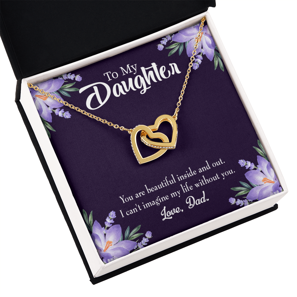 To My Daughter Beautiful Inside and Out From Dad Inseparable Necklace-Express Your Love Gifts