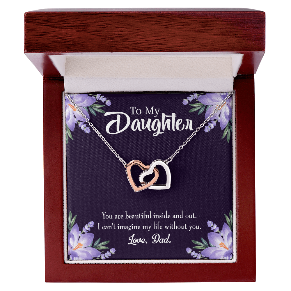 To My Daughter Beautiful Inside and Out From Dad Inseparable Necklace-Express Your Love Gifts