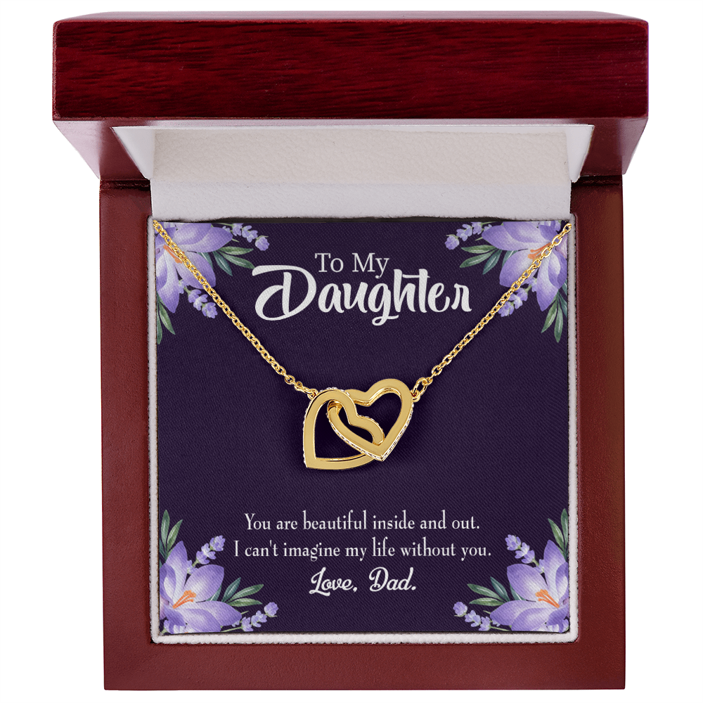 To My Daughter Beautiful Inside and Out From Dad Inseparable Necklace-Express Your Love Gifts