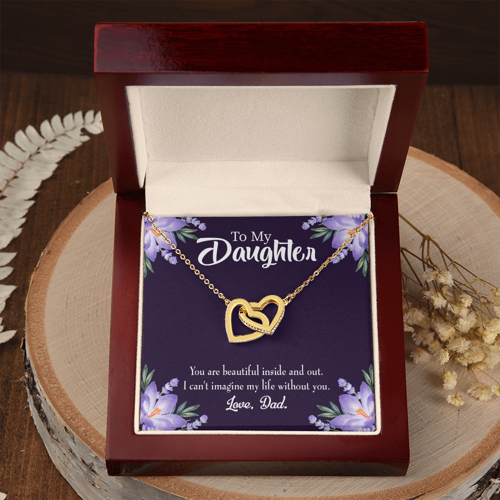 To My Daughter Beautiful Inside and Out From Dad Inseparable Necklace-Express Your Love Gifts