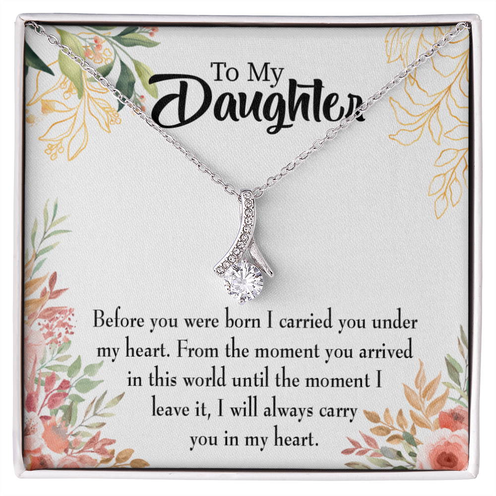 To My Daughter Before You Were Born Alluring Ribbon Necklace Message Card-Express Your Love Gifts